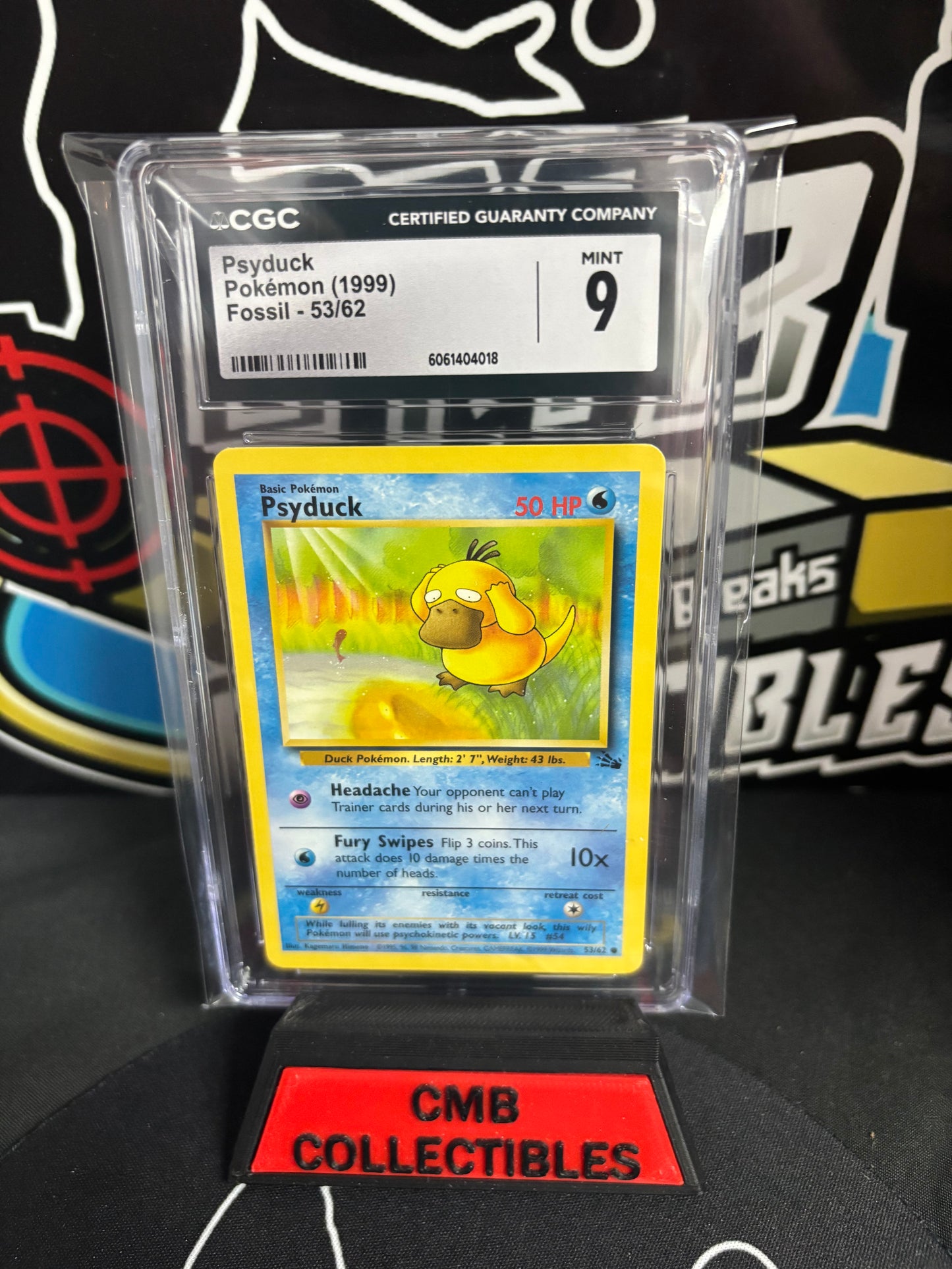 1999 Pokemon Psyduck Fossil 53/62 CGC 9.