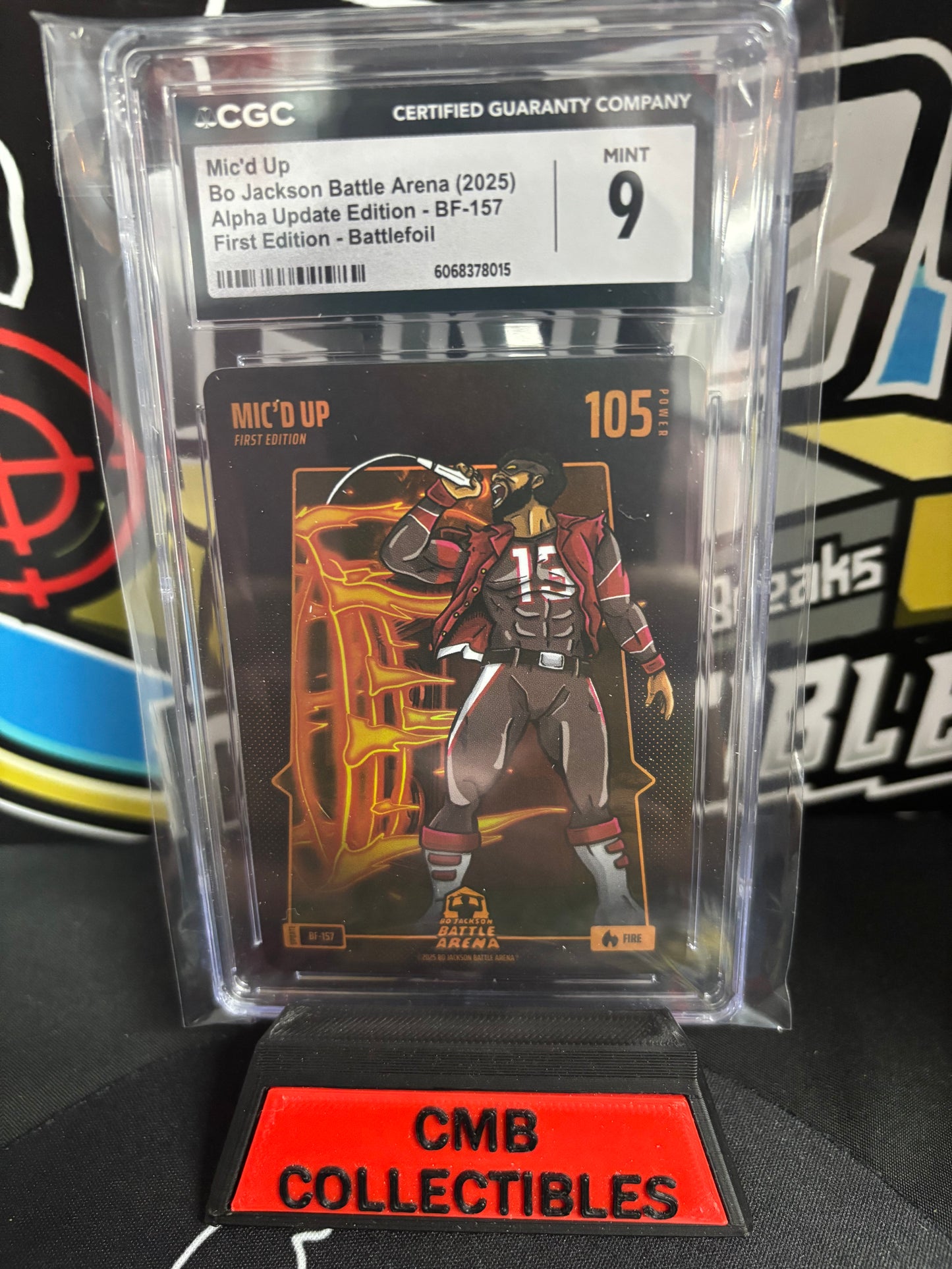 Bo Jackson Battle Arena Alpha Update Mic'd Up Battelfoil BF157 CGC 9!