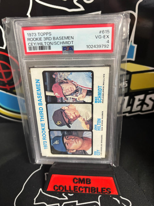 1973 Topps Cey Hilton Schmidt #615 Rookie Third Baseman. PSA 4.