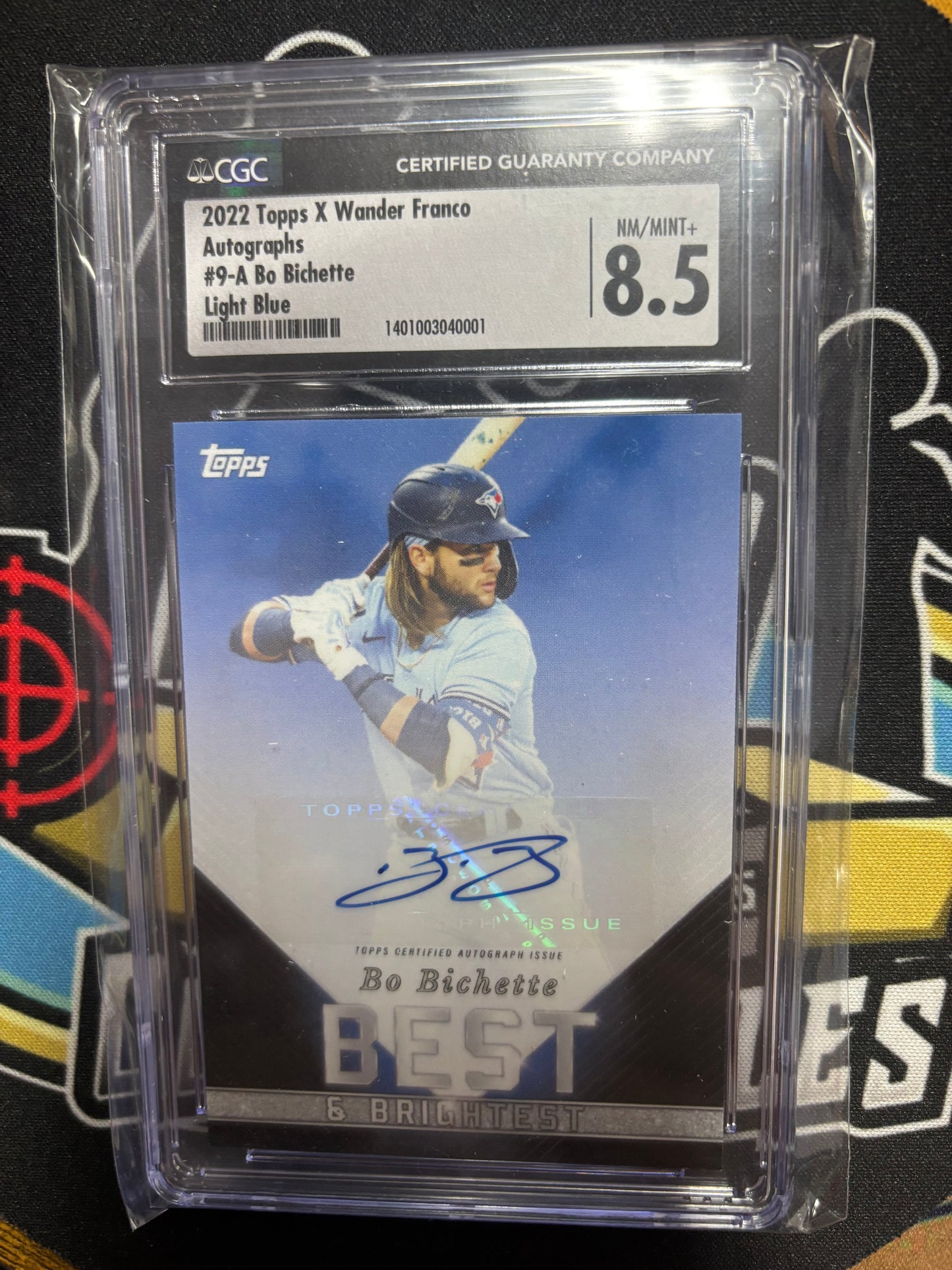 2022 Topps X Bo Bichette Autographs Light Blue CGC Graded 8.5 / 10.