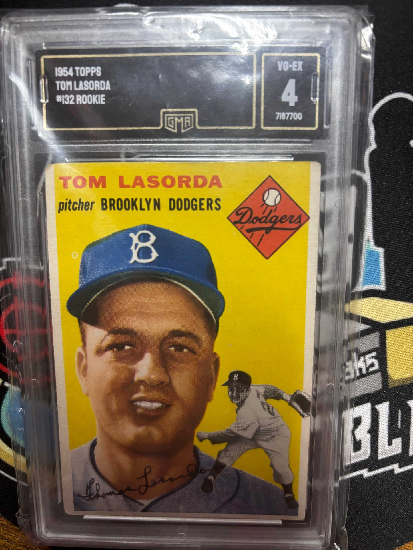 1954 Topps Tom Lasorda RC Graded GMA 4.