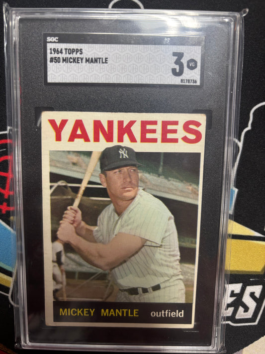 1964 Topps Mickey Mantle #50 SGC 3.