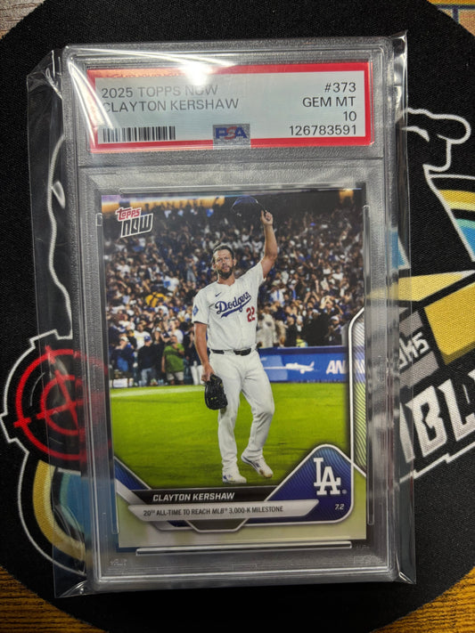 2025 Topps Now Clayton Kershaw #373 3000K Milestone PSA 10!