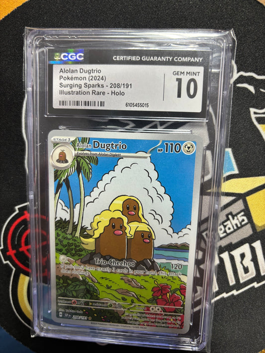 2024 Pokemon Dugtrio 208/191 CGC 10