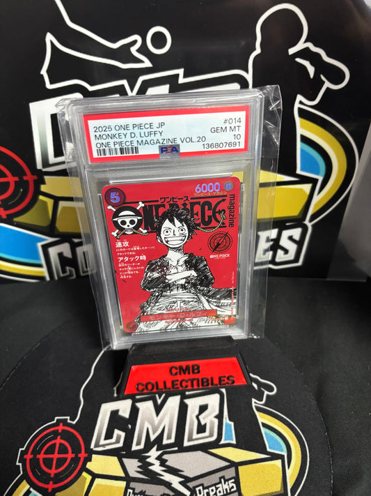 2025 One Piece Monkey D. Luffy Magazine Vol. 20 Promo. PSA 10.