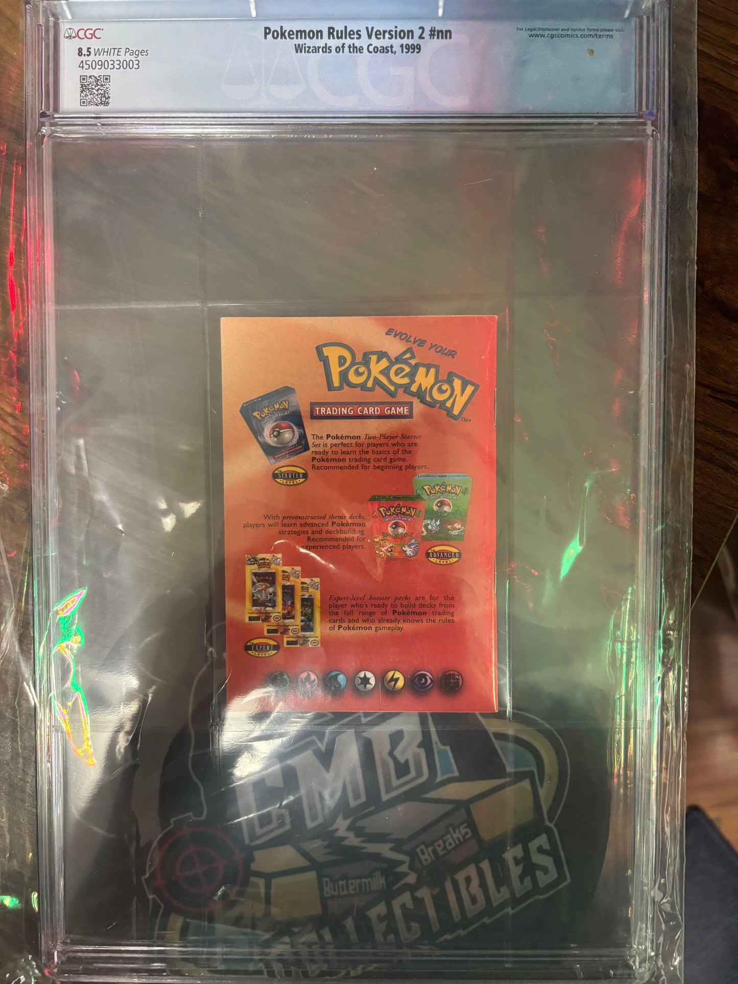 Pokemon Rules Version 2 WTC 1999 CGC Graded 8.5!