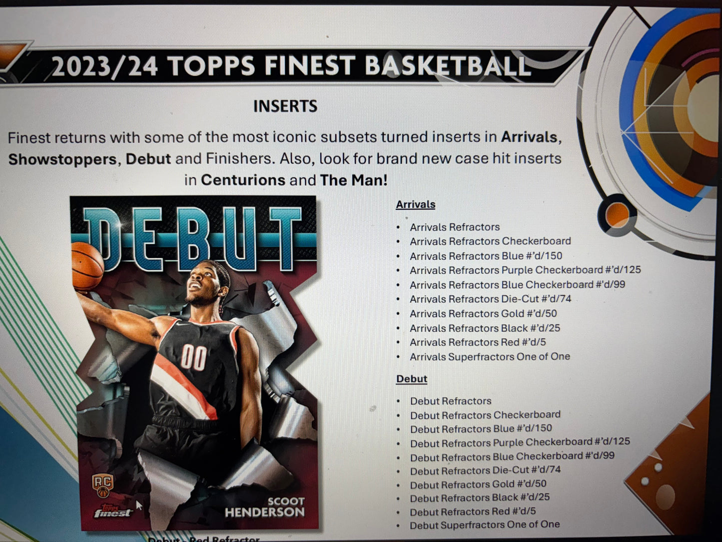 2023-24 Topps Finest NBA Hobby Breaker! 2 Auto's!