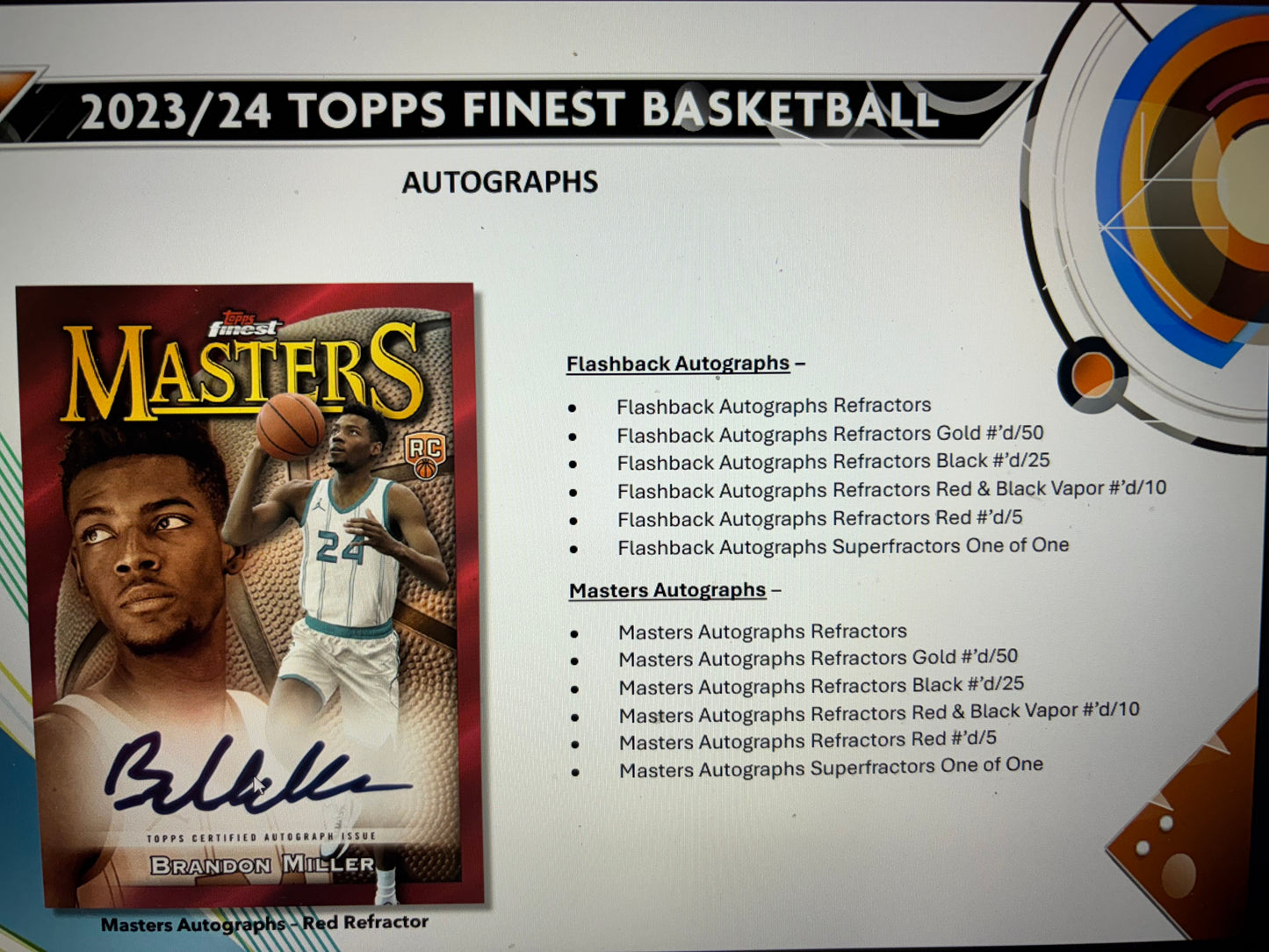 2023-24 Topps Finest NBA Hobby Breaker! 2 Auto's!