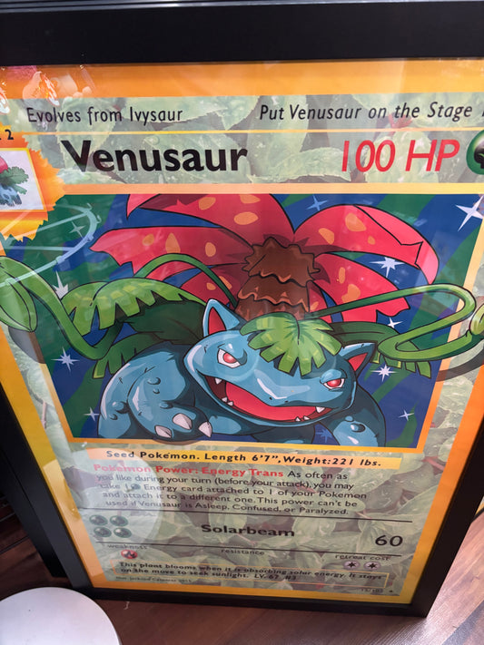 Pokemon Venusaur 20x30 Wood Framed Canvas Print. Read description.