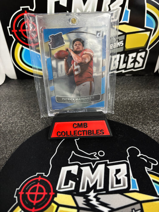 Patrick Mahomes 2022 Clearly Donruss RC Retro 2017 Chiefs Acetate Rated Rookie.
