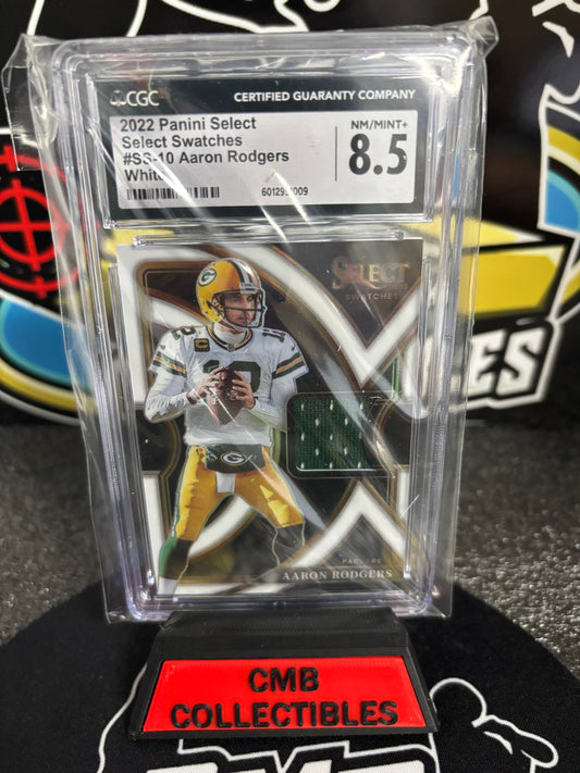 2022 Panini Select Aaron Rodgers Limited Swatch CGC 8.5.