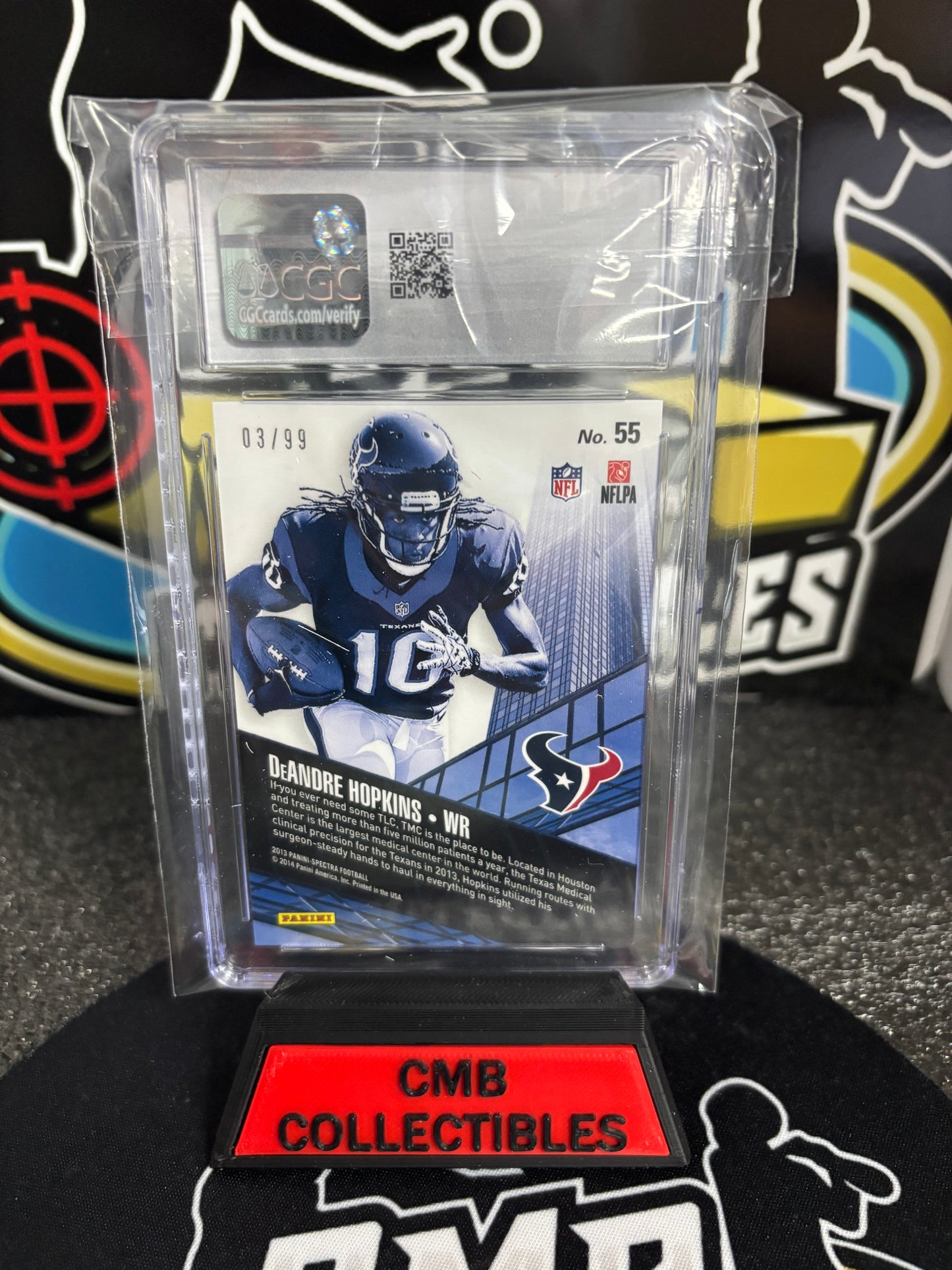 2013 Panini Spectra DeAndre Hopkins Limited RC #55 CGC Graded 10! City Limits 03/99!