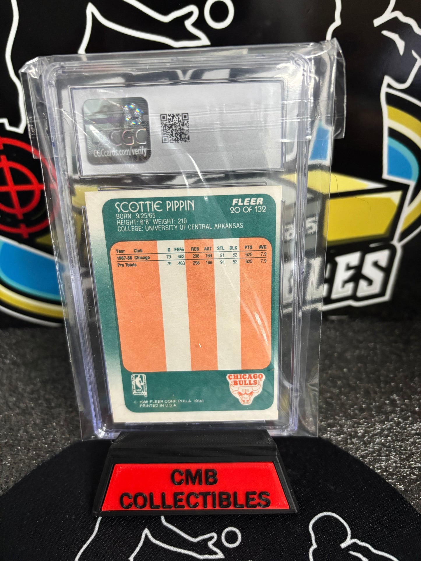 1988-89 Fleer Scottie Pippen RC #20 CGC Graded 6.