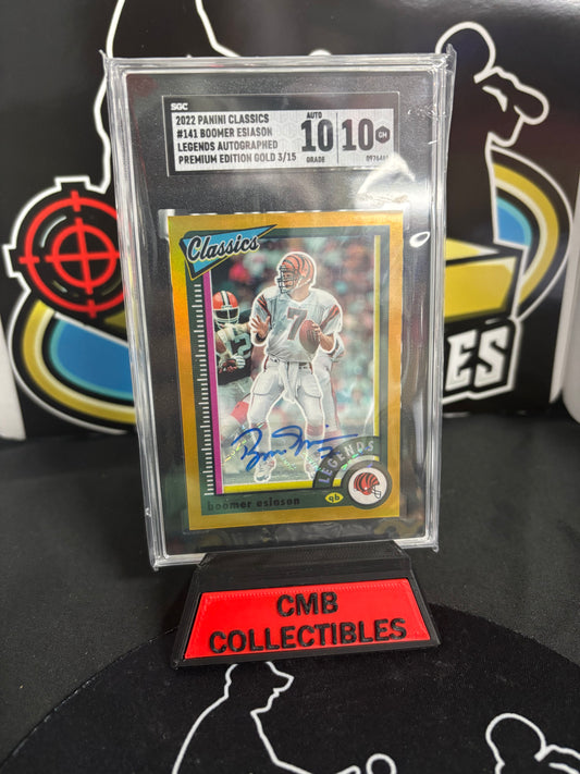 2022 Panini Classics Boomer Esiason Premium Edition Gold Auto #141 Limited 3/15 Graded 10/10!