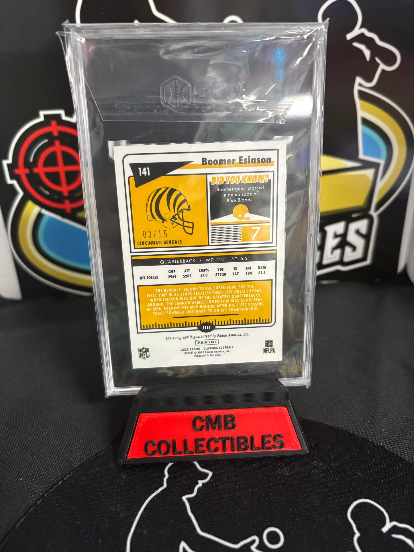 2022 Panini Classics Boomer Esiason Premium Edition Gold Auto #141 Limited 3/15 Graded 10/10!