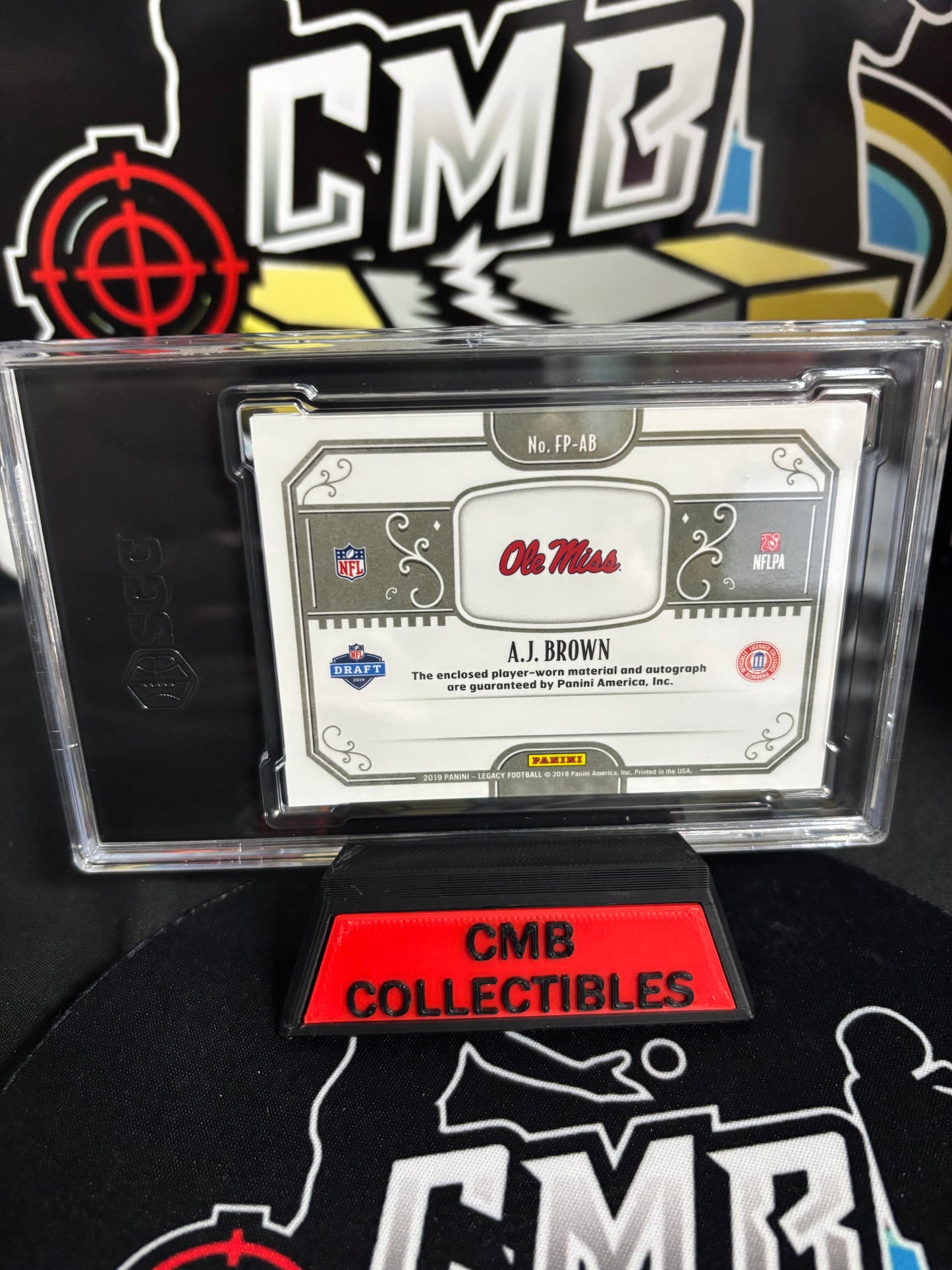 2019 Panini Legacy AJ Brown Futures Relic Autograph SCG Graded 10/8.5! #FP-AB.