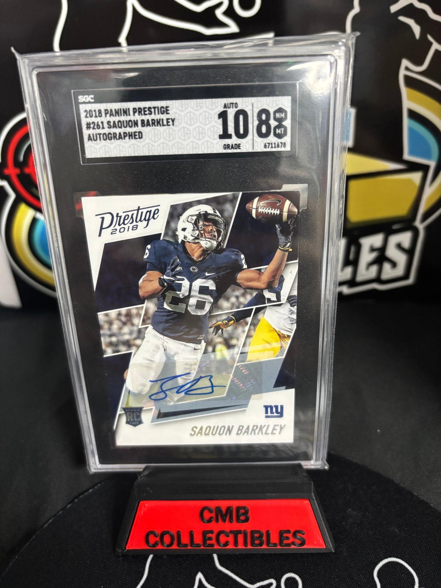 2018 Panini Prestige Saquon Barkley Autographed #261.  SGC 10/8! RC!