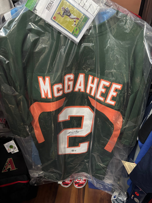 Willis McGahee Miami Hurricanes Autographed Jersey.  Beckett COA!