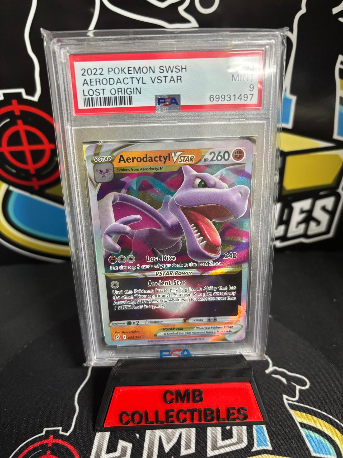 2022 Pokemon Aerodactyl VStar #093 PSA 9!