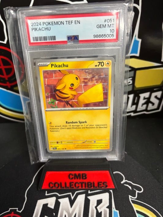 2024 Pokemon TEF EN Pikachu #051 PSA 10.