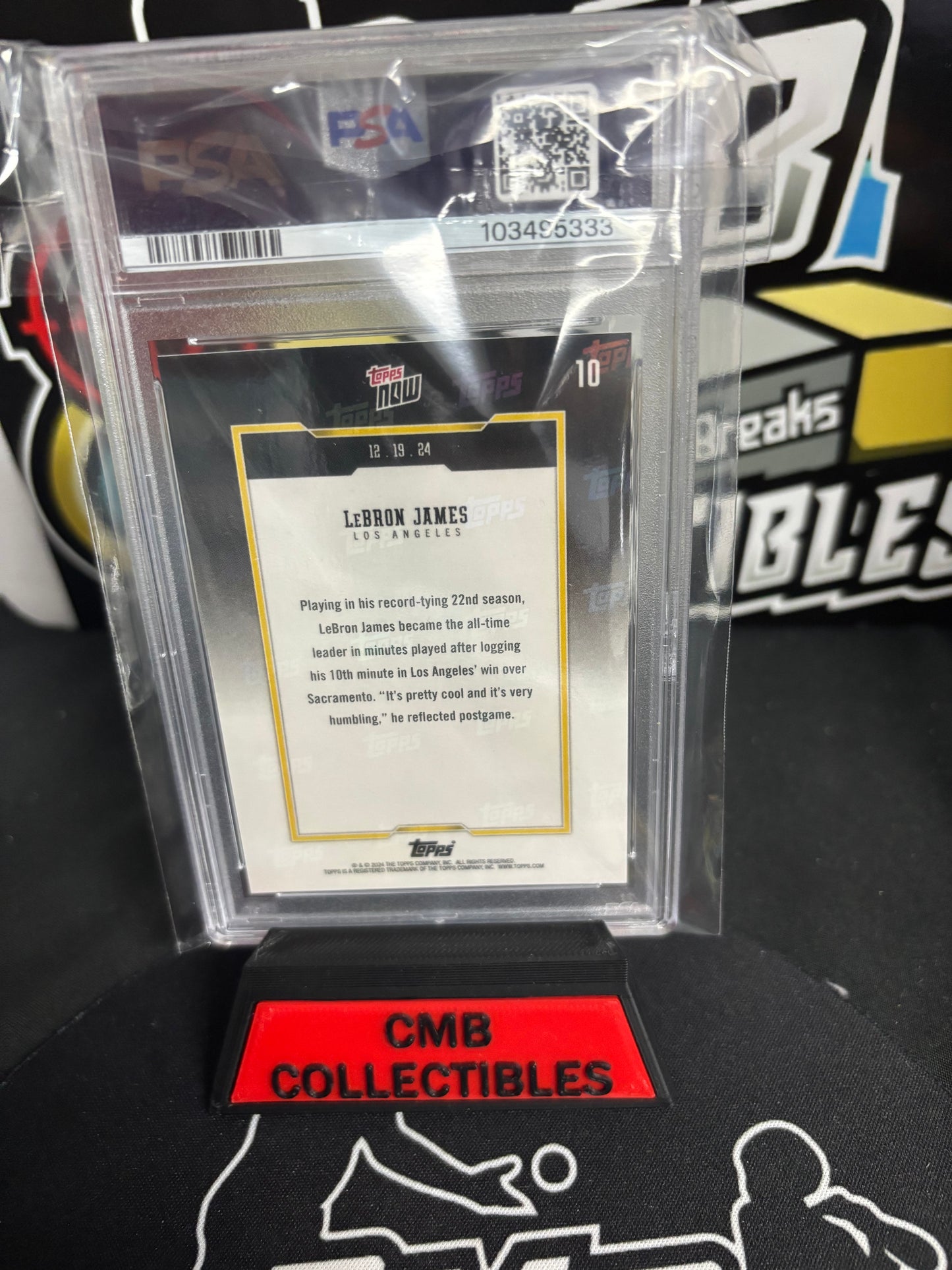 2024 Topps Now Lebron James All Time Leader Minutes Played PSA 10!