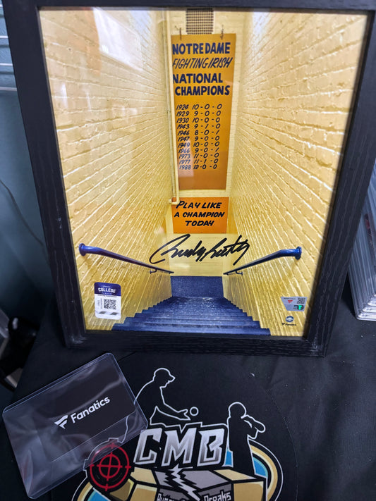 Rudy Ruettiger Notre Dame Fighting Irish Autographed Fanatics Authentic 8" X 10" Play Like A Champion Today Sign Photograph.