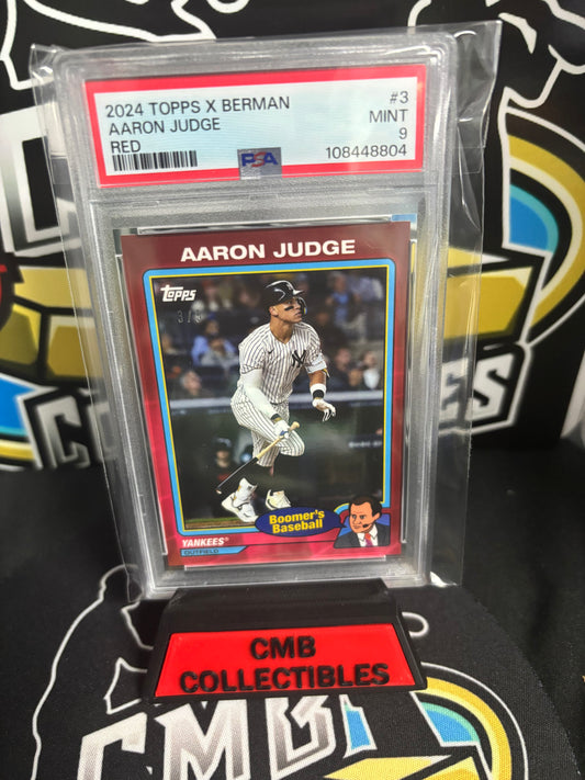 2024 Topps X Berman Aaron Judge #3! Limited 3/5 Red! PSA 9!