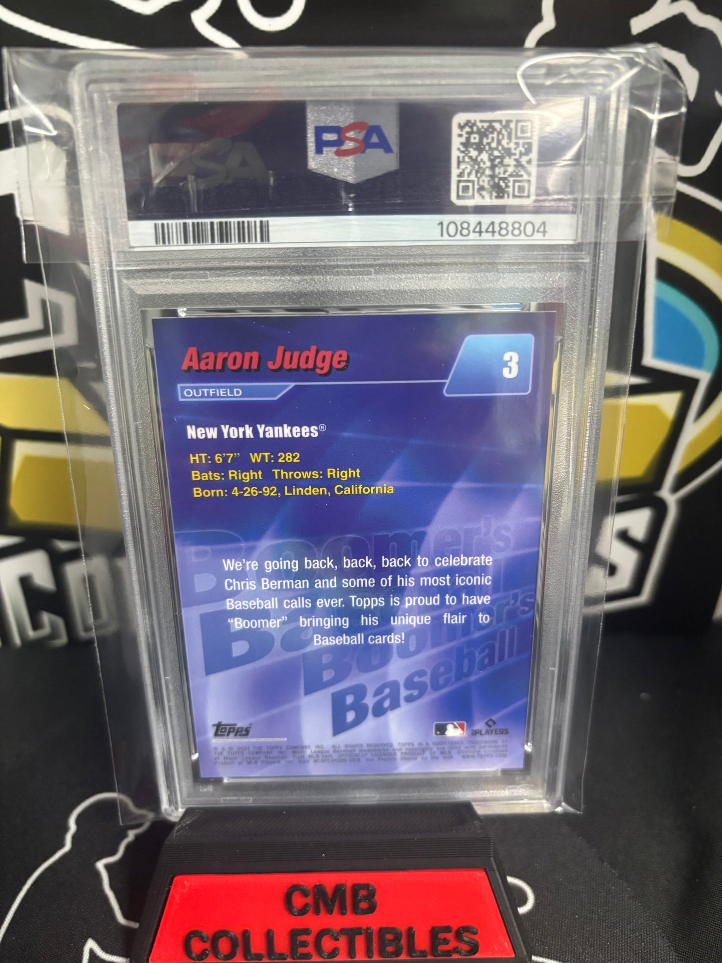 2024 Topps X Berman Aaron Judge #3! Limited 3/5 Red! PSA 9!