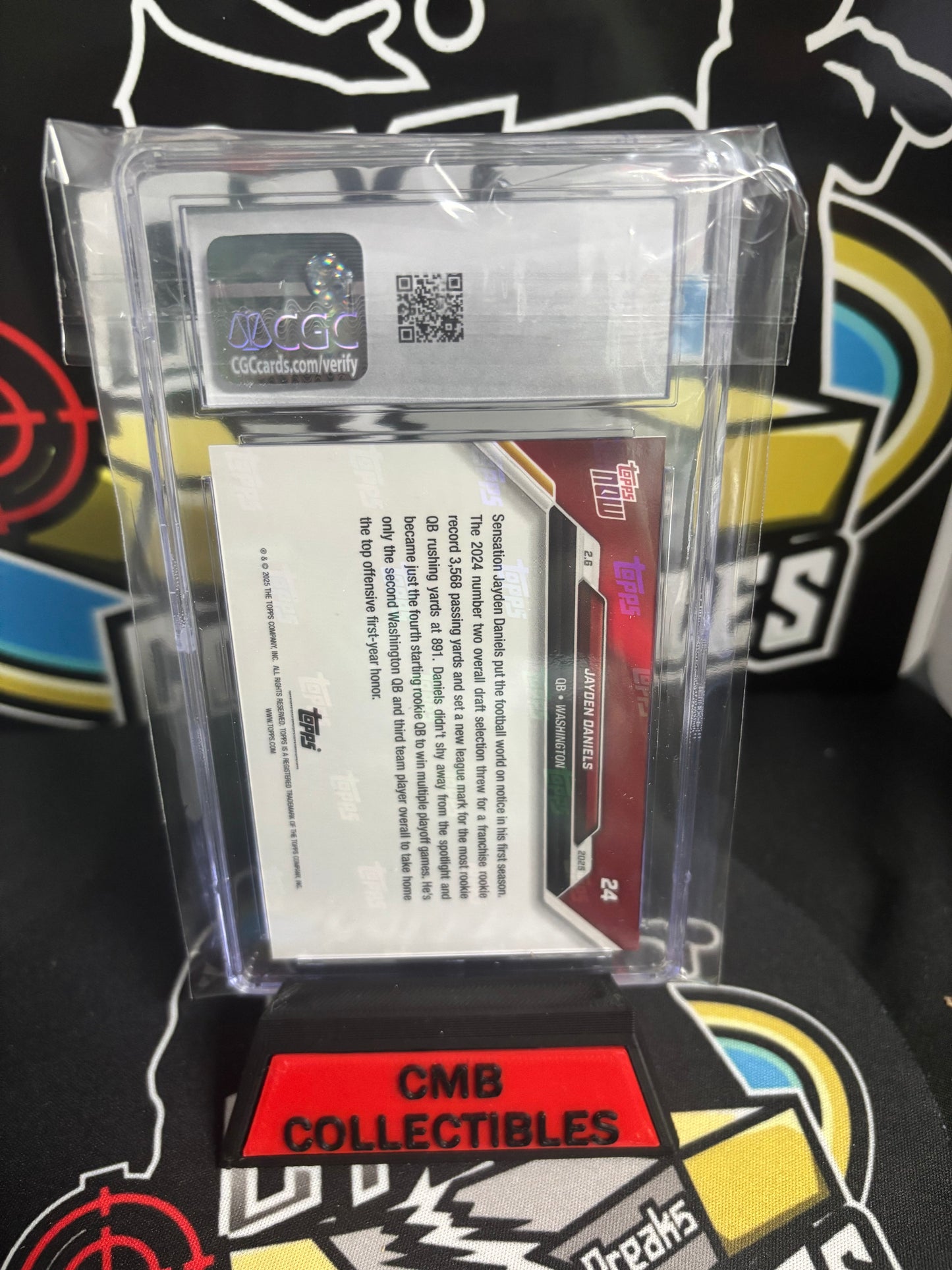 2025 Topps Now Jayden Daniels RC #24 CGC 10.