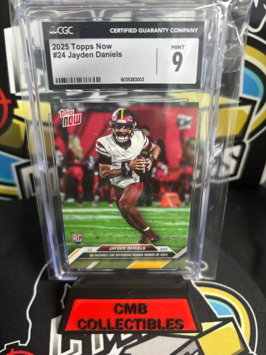 2025 Topps Now Jayden Daniels RC #24 CGC 9. Secures Top Offensive Rookie Honor of 2024 on 2.6.25.