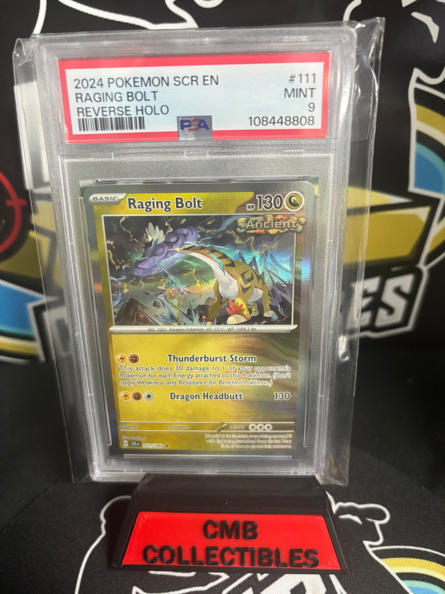 2024 Pokemon Raging Raging Bolt Reverse Holo #111 PSA 9.