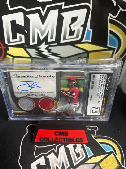 2023 Topps Museum Collection Jonathan India Signature Swatches. CGC Graded 10/7.5.
