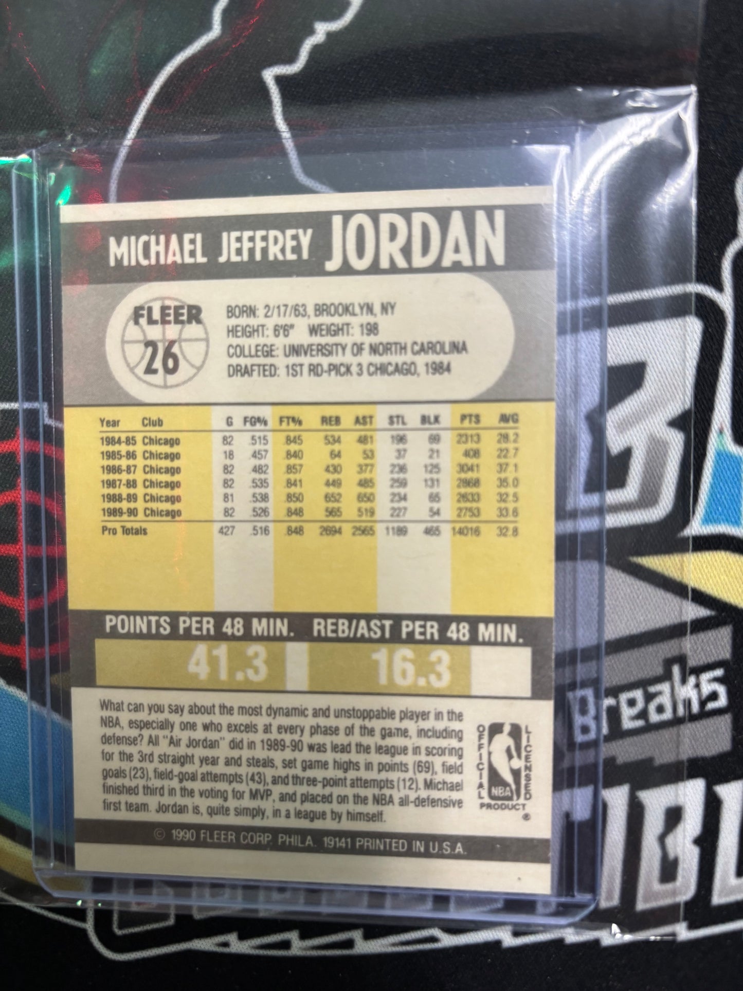 1990 Fleer Michael Jordan #26. Ungraded.