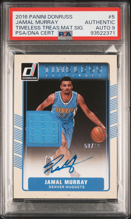 2016-17 Panini Timeless Treasures Jamal Murray RC Relic Autograph #50/99! PSA 9!