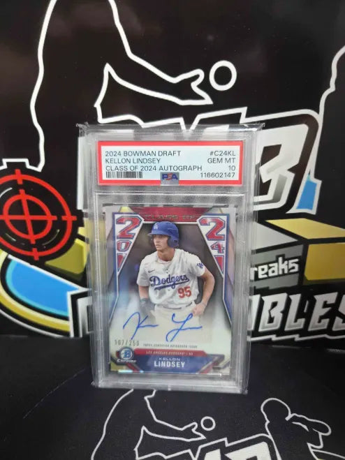 2024 Bowman Draft Kellon Lindsey Autograph PSA 10. See Description