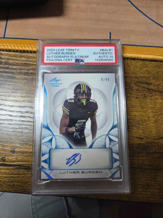 2024 Leaf Autograph 6/49 Luther Burden PSA AUTO 10