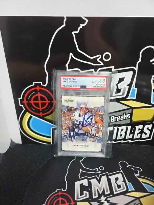 2008 Score Autograph Mike Vrabel PSA AUTO 10