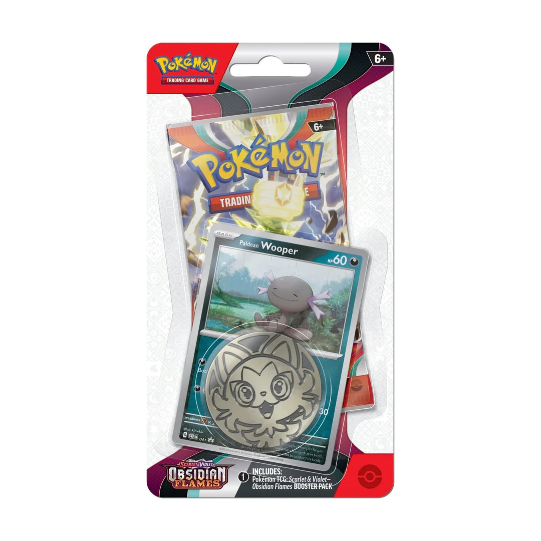 Pokemon TCG Scarlet & Violet Obsidian Flames 1 pack with coin Hanger CMB Collectibles Pokemon TCG Scarlet & Violet Obsidian Flames 1 pack with coin Hanger CMB Collectibles