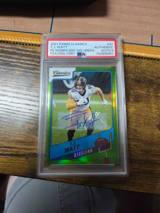 2021 Panini Autograph 02/10 T. J. Watt PSA AUTO 9