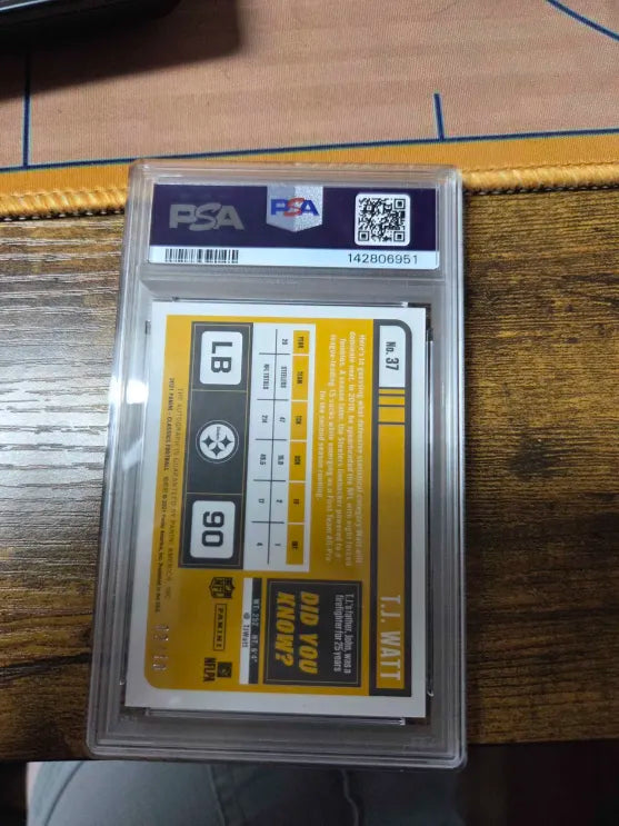 2021 Panini Autograph 02/10 T. J. Watt PSA AUTO 9