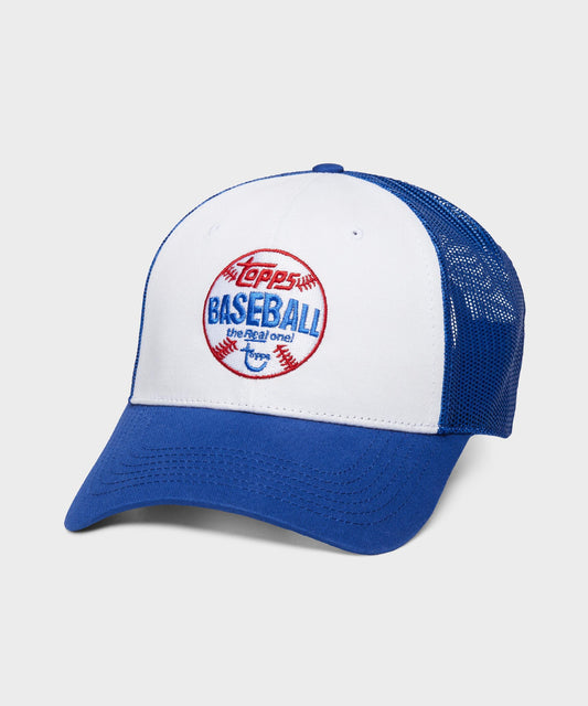 2025 Topps Baseball The Real One Blue Mesh Trucker Hat! New. Homage. Unisex and Adjustable.