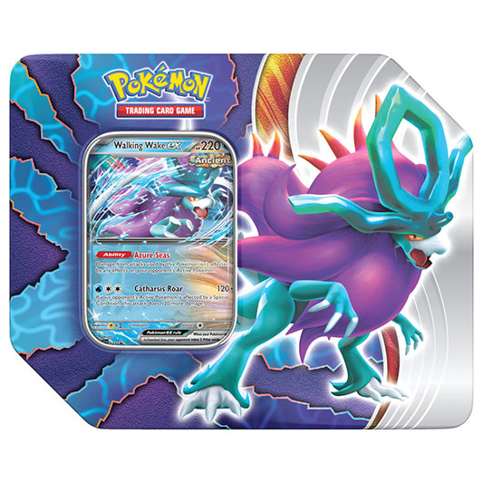 Pokemon TCG: Paradox Clash Tin. New. Walking Wake EX.