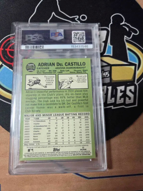 2025 TOPPS Adrian Del Castillo PSA AUTO 7