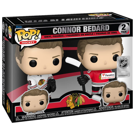 Connor Bedard Chicago Blackhawks Funko Fanatics Exclusive Two-Pack Vinyl Figure.