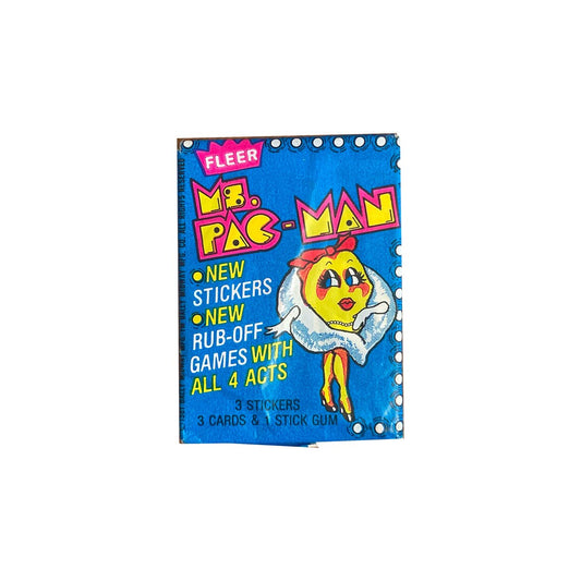1981 Fleer Mrs. Pac Man Unopened Wax Pack.