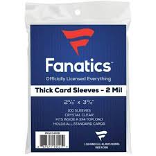 Fanatics Thick Card Sleeves . 100 count;2 3/4 x 3 13/16.