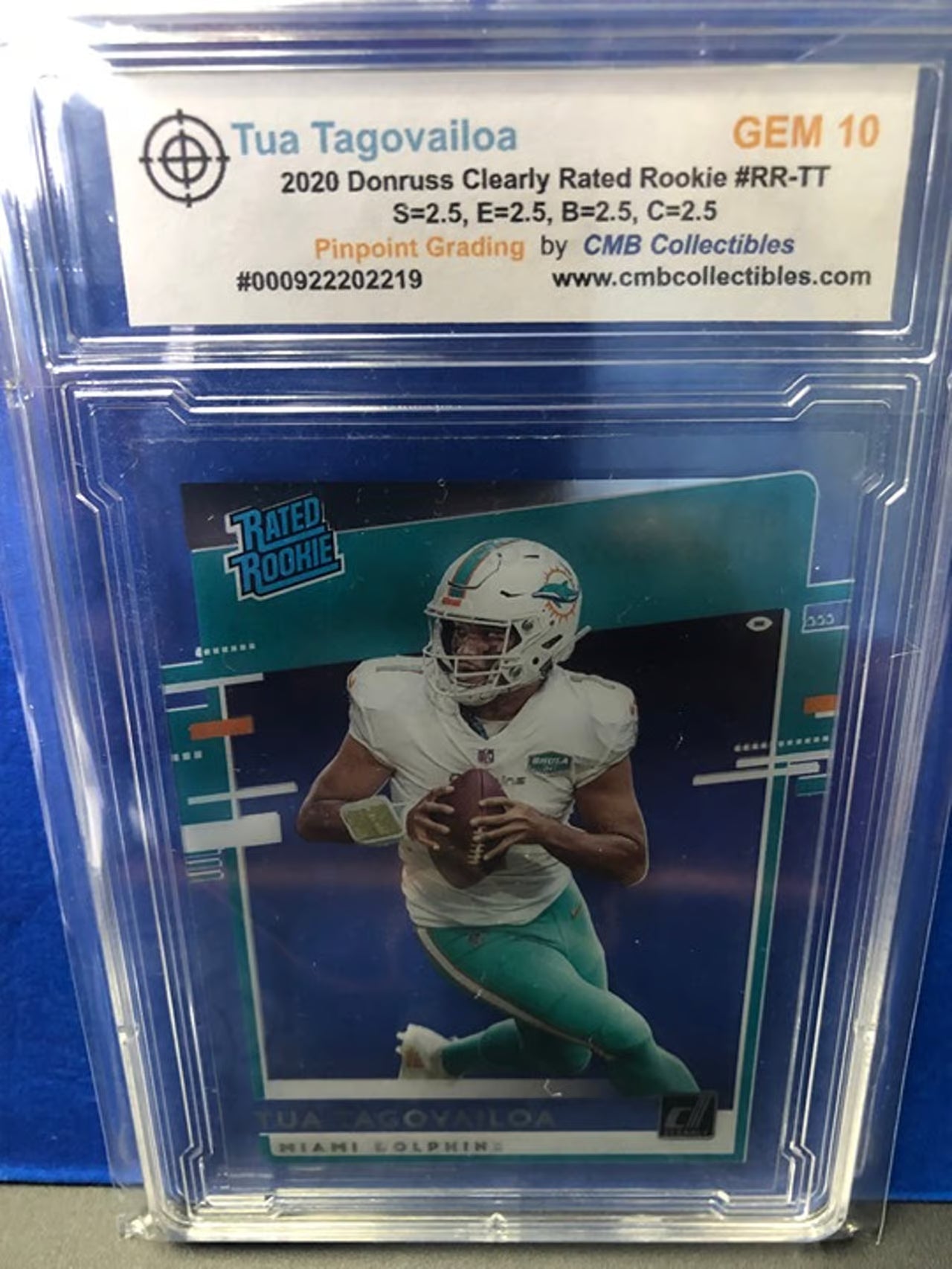 2020 Donruss Clearly Tua Tagovailoa Rated Rookie #RR-TT Graded GEM 10!