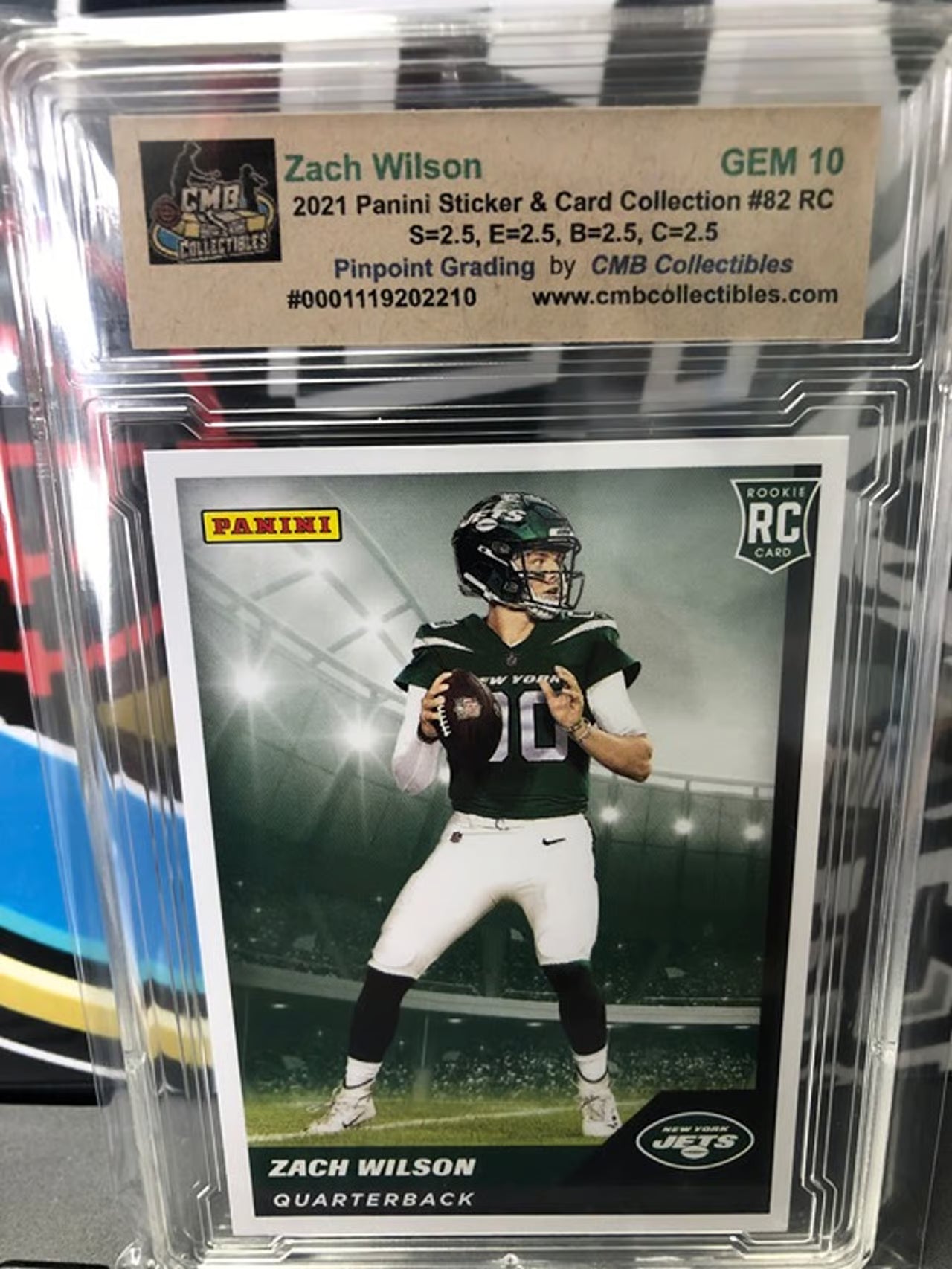 2021 Panini Sticker & Card Collection Zach Wilson #82 RC Graded GEM 10!