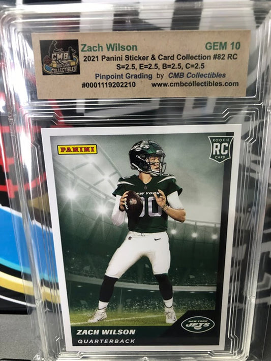 2021 Panini Sticker & Card Collection Zach Wilson #82 RC Graded GEM 10!
