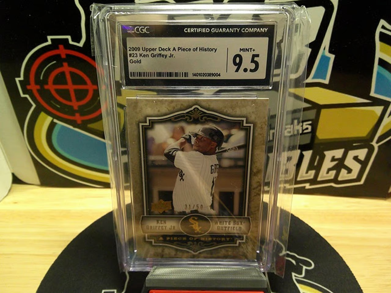 2009 Upper Deck A Piece of History #23 31/50 Ken Griffey Jr. Gold CGC 9.5.